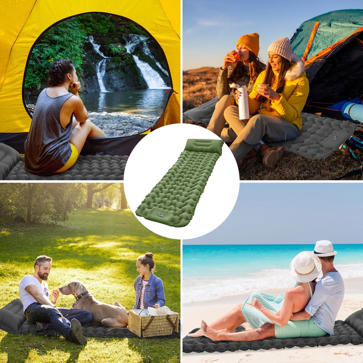 Ultralight Inflatable Camping Pad with Pillow F626