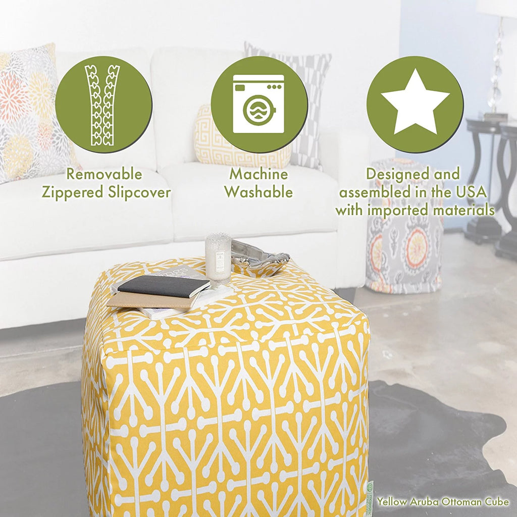 Ikat Dot Indoor/Outdoor Ottoman Pouf Cube X458