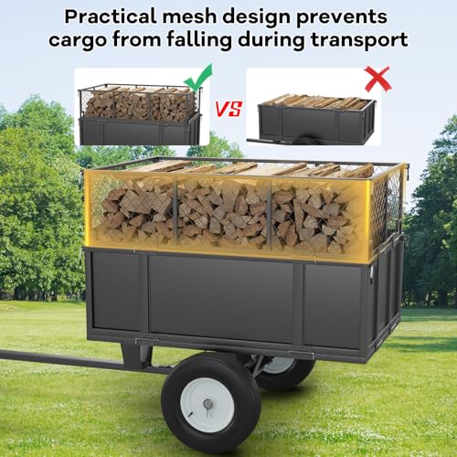 Heavy Duty Utility Trailer, 750lbs Capacity 17 Cu. Ft. Dump Trailer with Removable Sides D64263