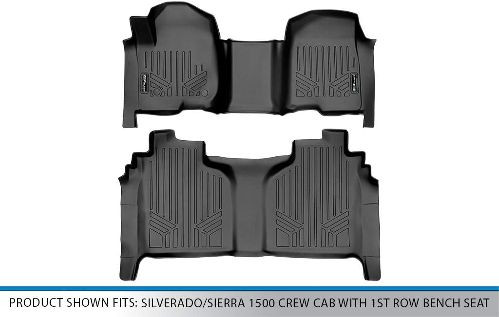2 Row Black Floor Mat Set for Crew Cab with Bench Seat K255888