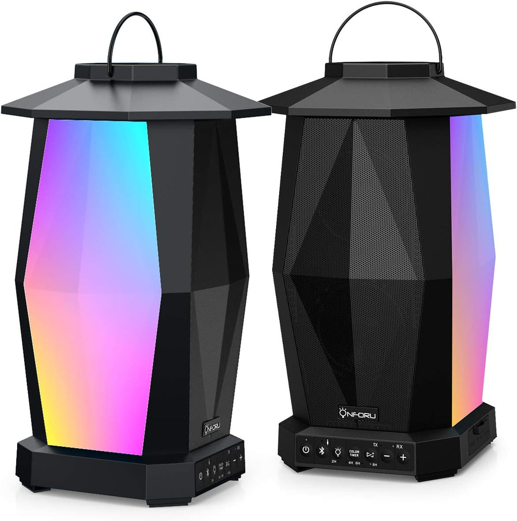 2 Pack 25W Wireless Outdoor Bluetooth Speakers with RGB LED Lights Y227326