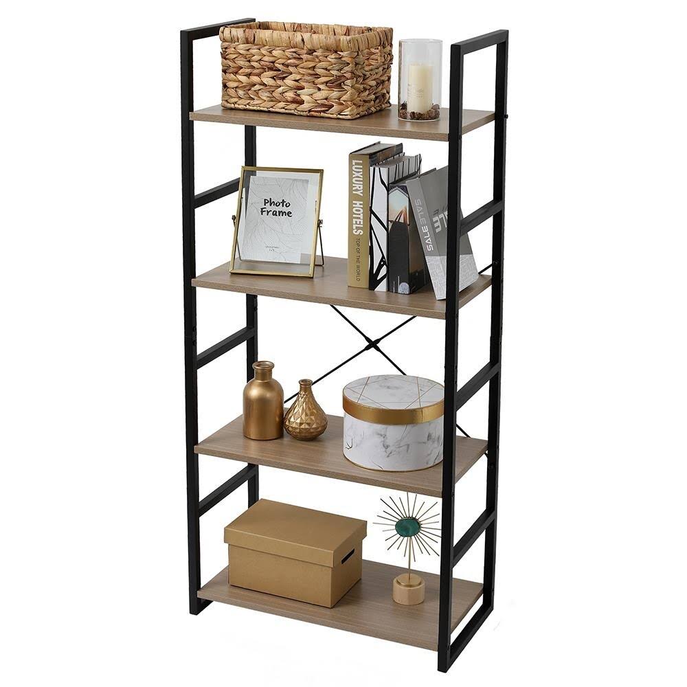 4 Tier Wood and Metal Bookcase C329183