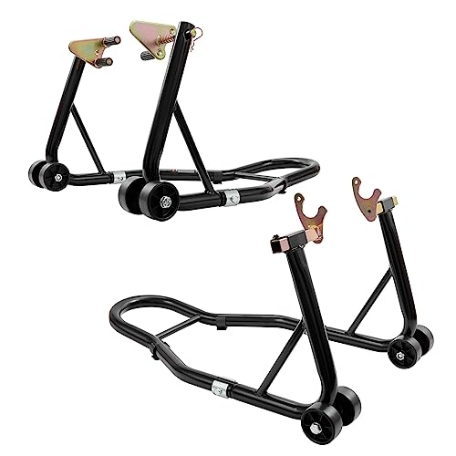 850lbs Motorcycle Stand Lift Front Rear Combo Black H414010