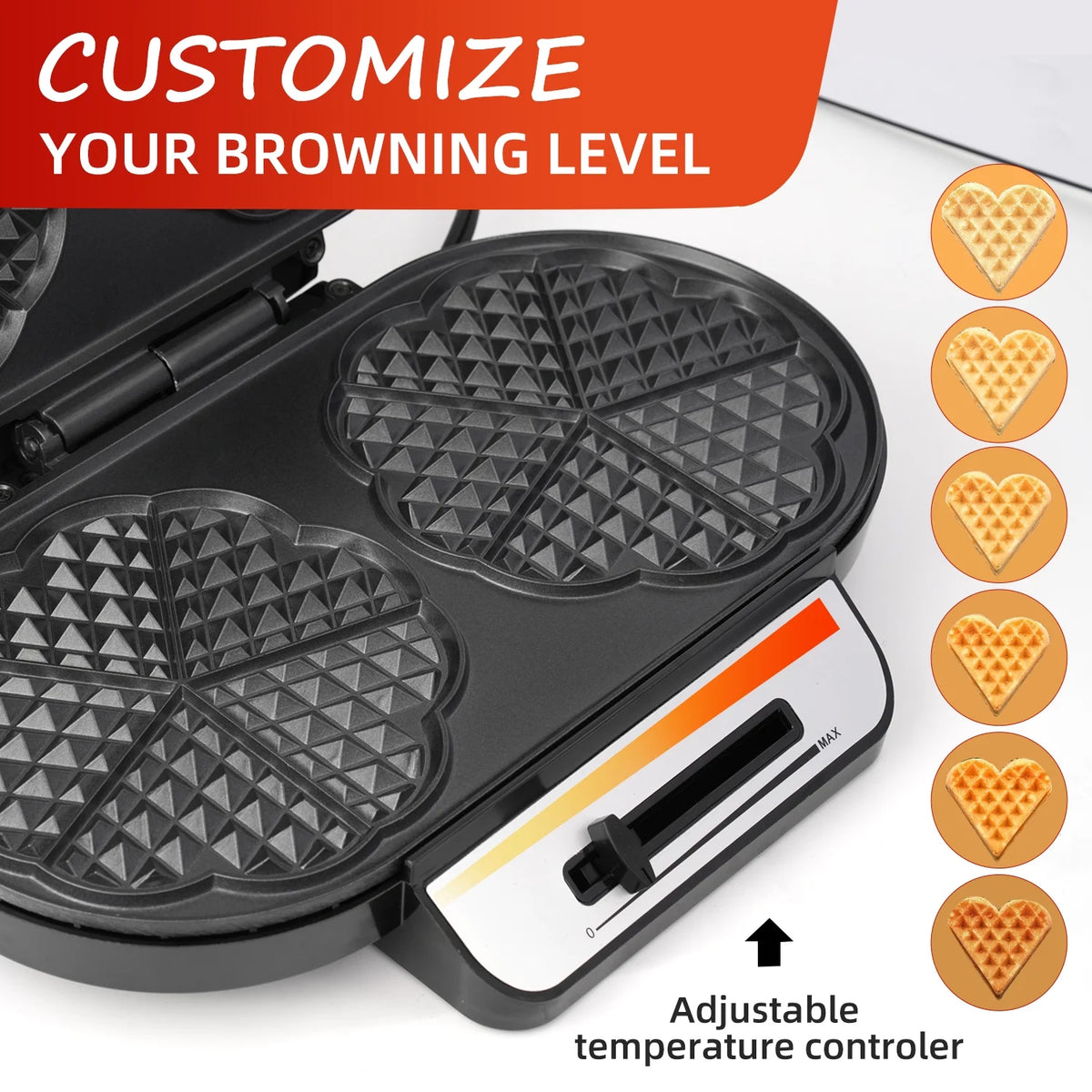 1200W Double Non-Stick Waffle Maker A33613