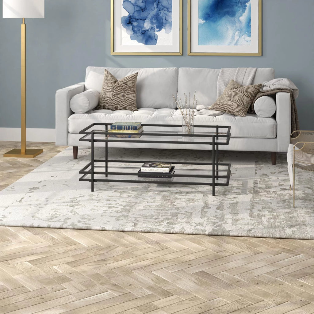 Modern Steel and Glass Coffee Table Z876