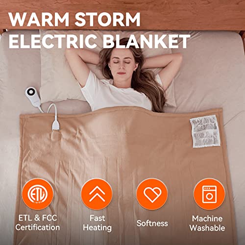 Gray 50"x 60" Electric Fleece Sherpa Heated Blanket Throw R789271