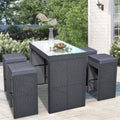 5 Pieces All-Weather Wicker Patio Dining Table Set L393