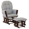 Espresso/Light Blue Glider and Ottoman L552480