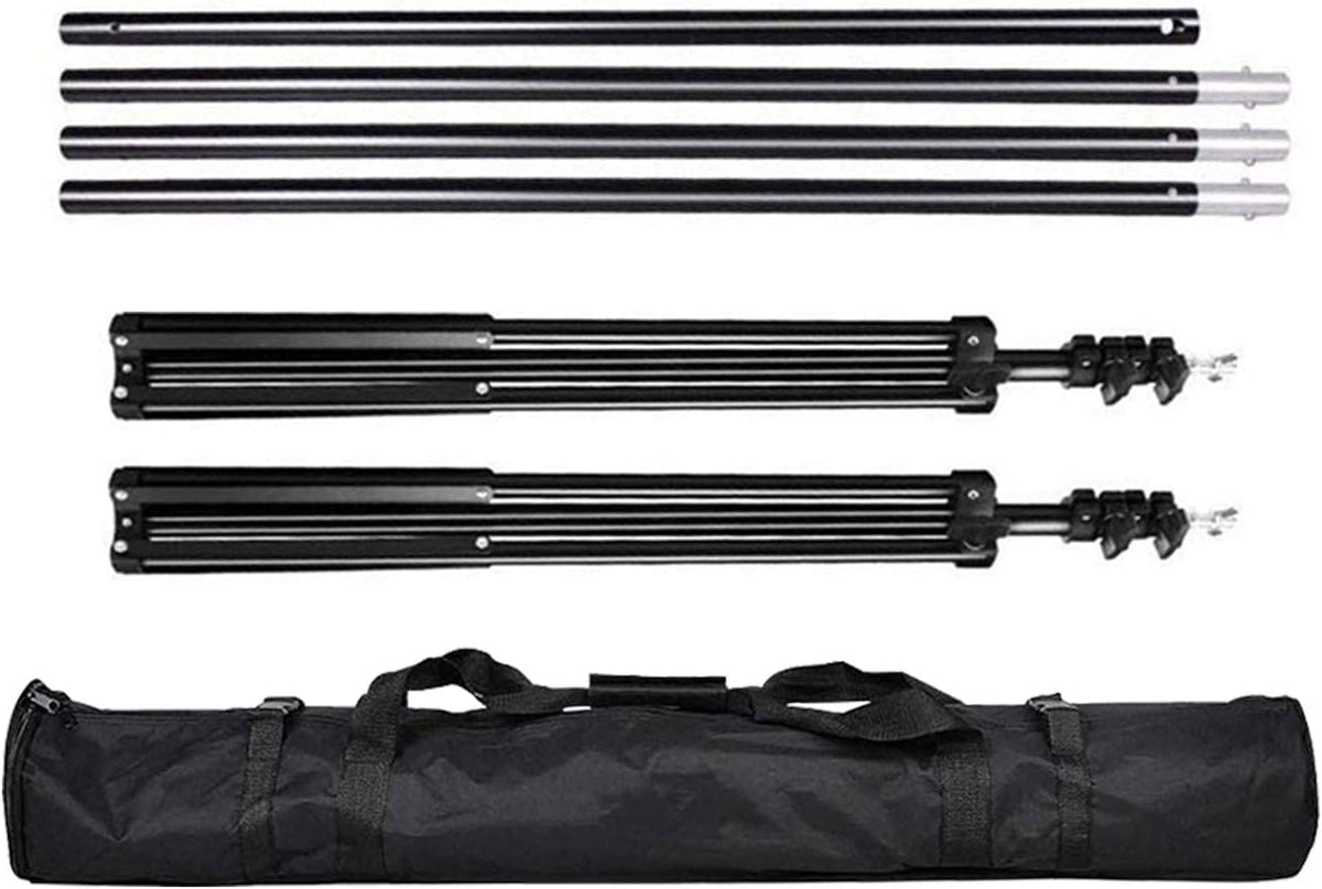 8 x 10ft Adjustable Photo Backdrop Stand with Carry Bag and 3 Clamps M154036