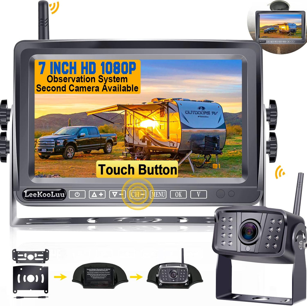 Wireless HD 1080P Backup Camera 7 Inch Monitor Rear View System K31134