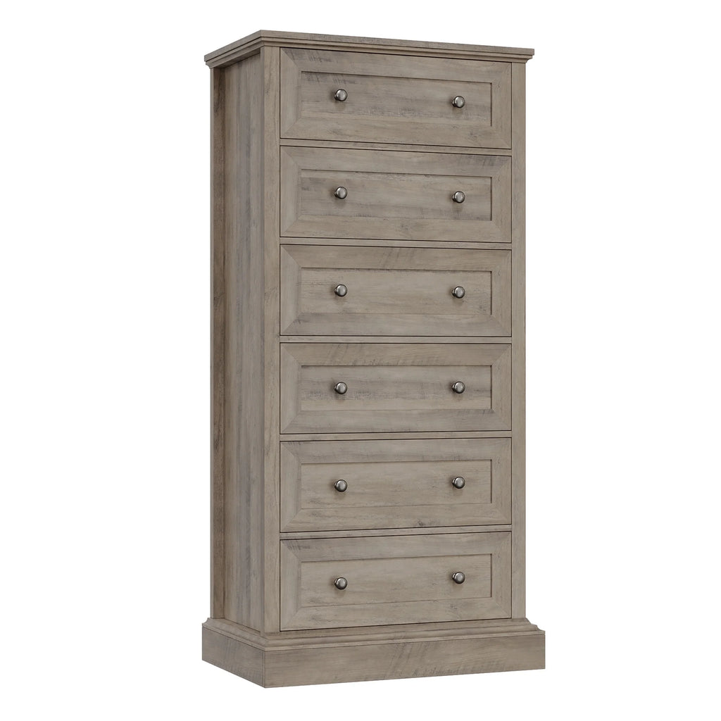 Gray 6 Drawer Wood Dresser A8841