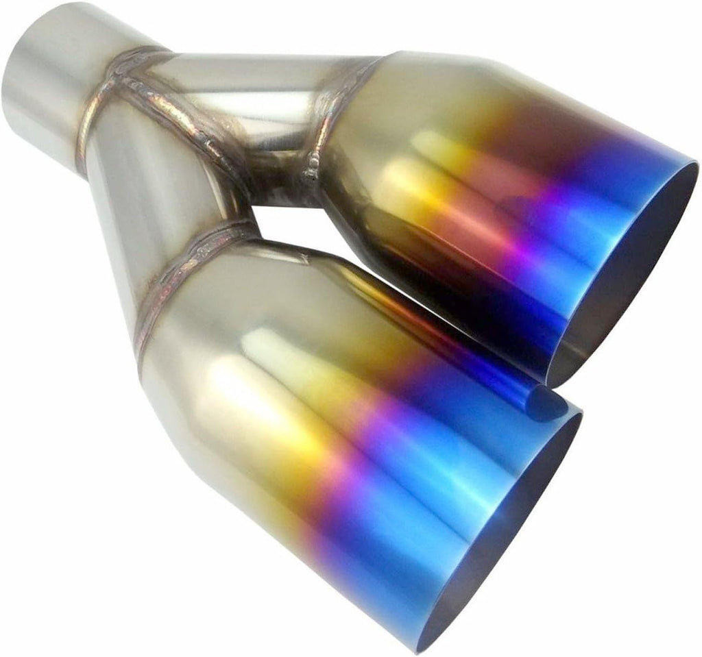 Polished Stainless Steel Dual Exhaust Tips 2.5" Inlet 3.5" Outlet Pack of 2 I6595