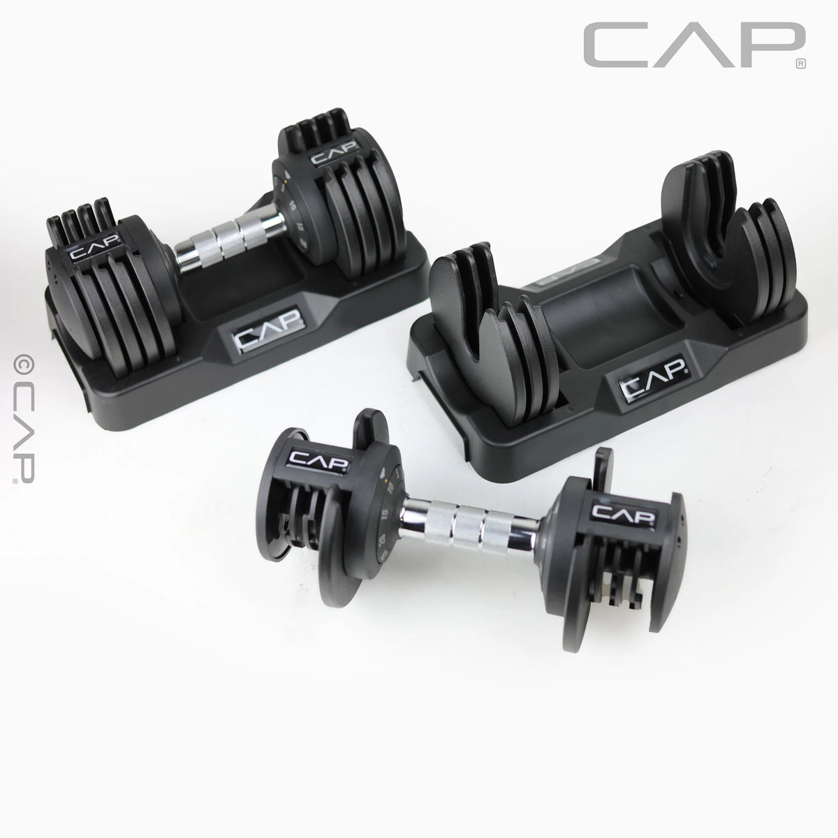 25 lb Adjustable Dumbbell Set, Pair, Black B6886