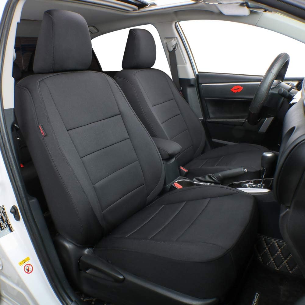 Custom Fit Full Set Car Seat Covers Leatherette Black/Grey J232100