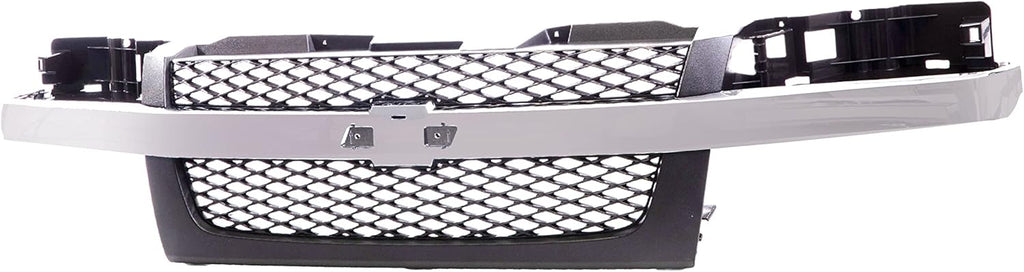 Front Dark Gray Grille Assembly with Chrome Center Bar T844