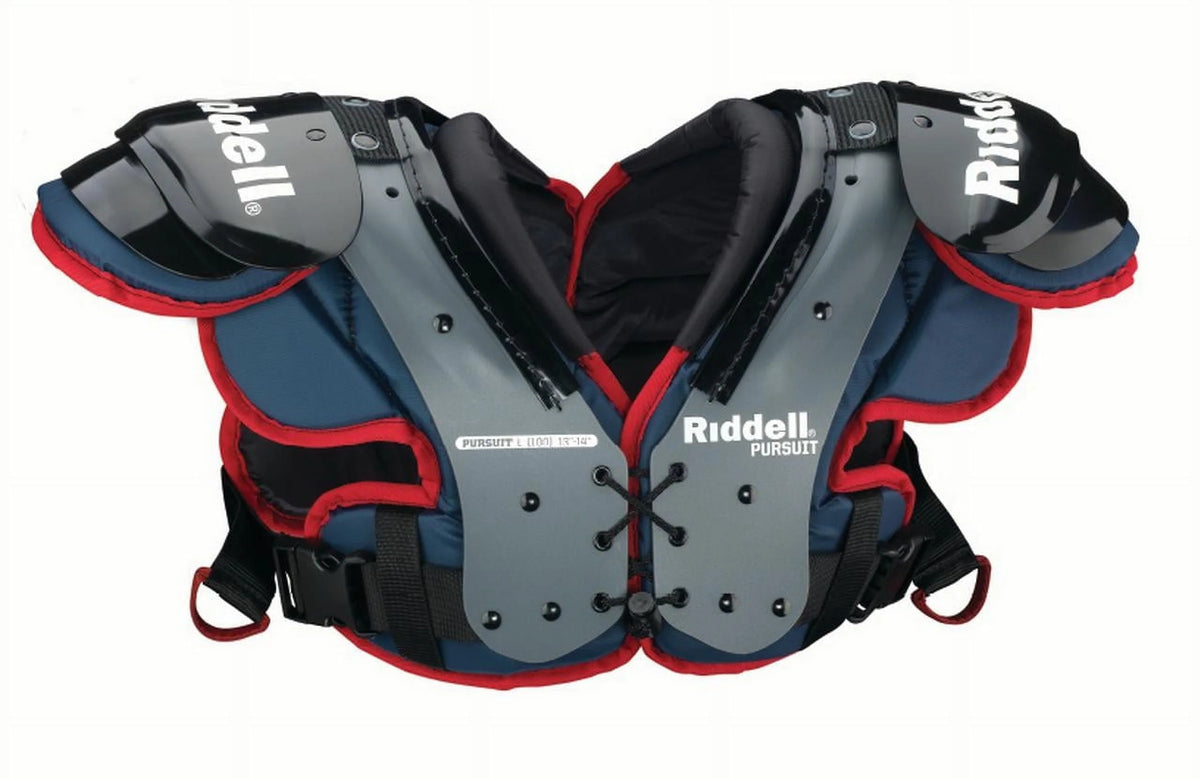 Youth Football Shoulder Pads, Blue and Red, Medium A7904