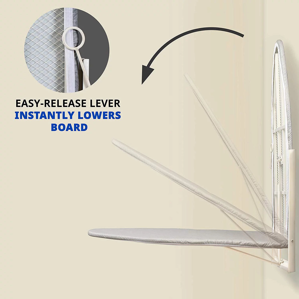 Wall-Mounted Foldable Ironing Board with Cotton Cover J6302