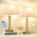 3 Way Dimmable Touch Table Lamp Set of 2 with USB Ports B920905