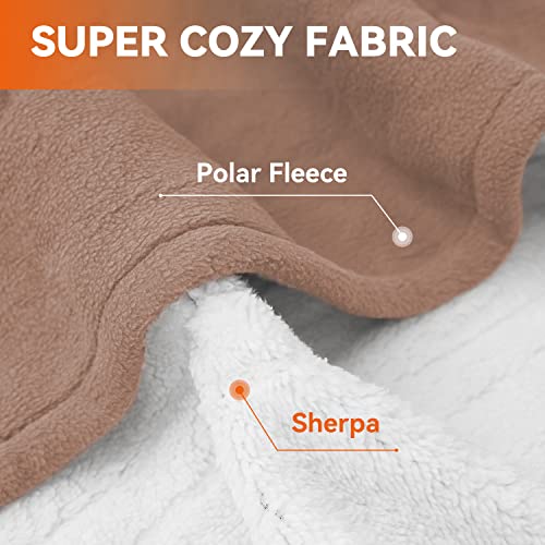 Gray 50"x 60" Electric Fleece Sherpa Heated Blanket Throw R789271