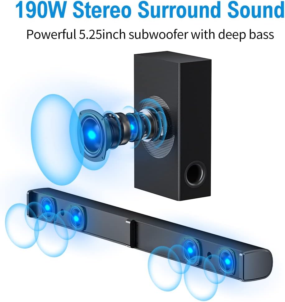 190W 2.1CH Sound Bar with Subwoofer S52142