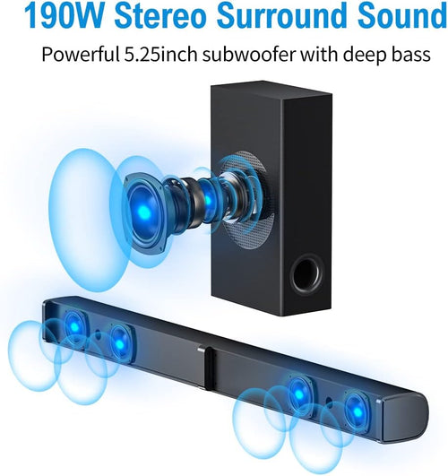 190W 2.1CH Sound Bar with Subwoofer S52142