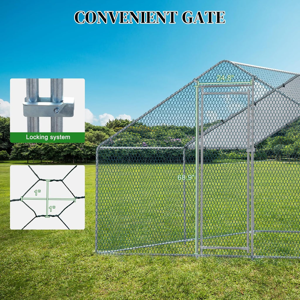 Large Metal Chicken Coop with Waterproof Cover B498892