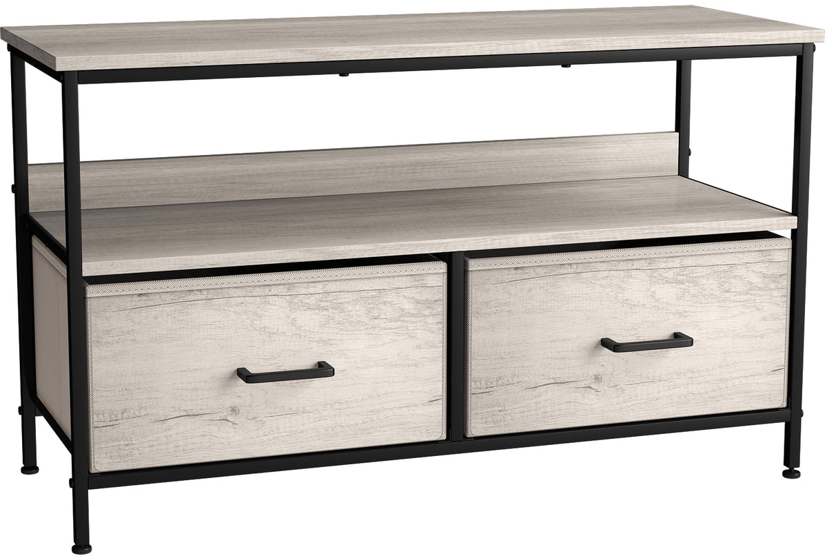 Rustic Beige TV Stand Dresser with 2 Drawers L2049