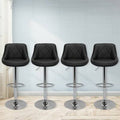 Black Faux Leather Adjustable Height Swivel Bar Stool C51075