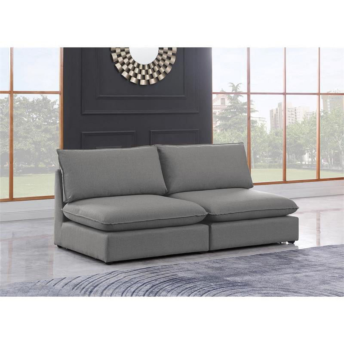 Grey Linen Textured Modular Sofa Q172347