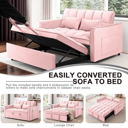 Black Velvet Convertible Sleeper Sofa Bed E2692