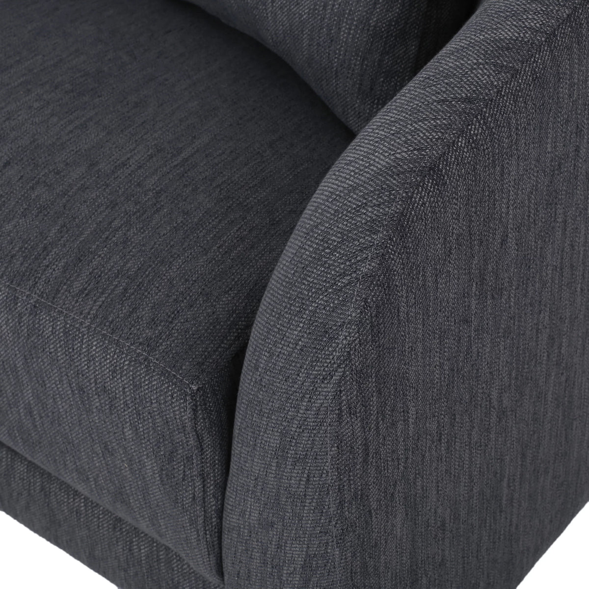 Charcoal and Dark Brown Fabric 3 Seater Curved Sectional Sofa N83924