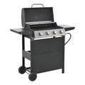 4 Burner Stainless Steel Propane Gas Grill with Side Burner and Thermometer V3323