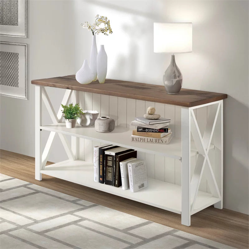 3 Piece Living Room Set with Storage Console and 2 End Tables U8179