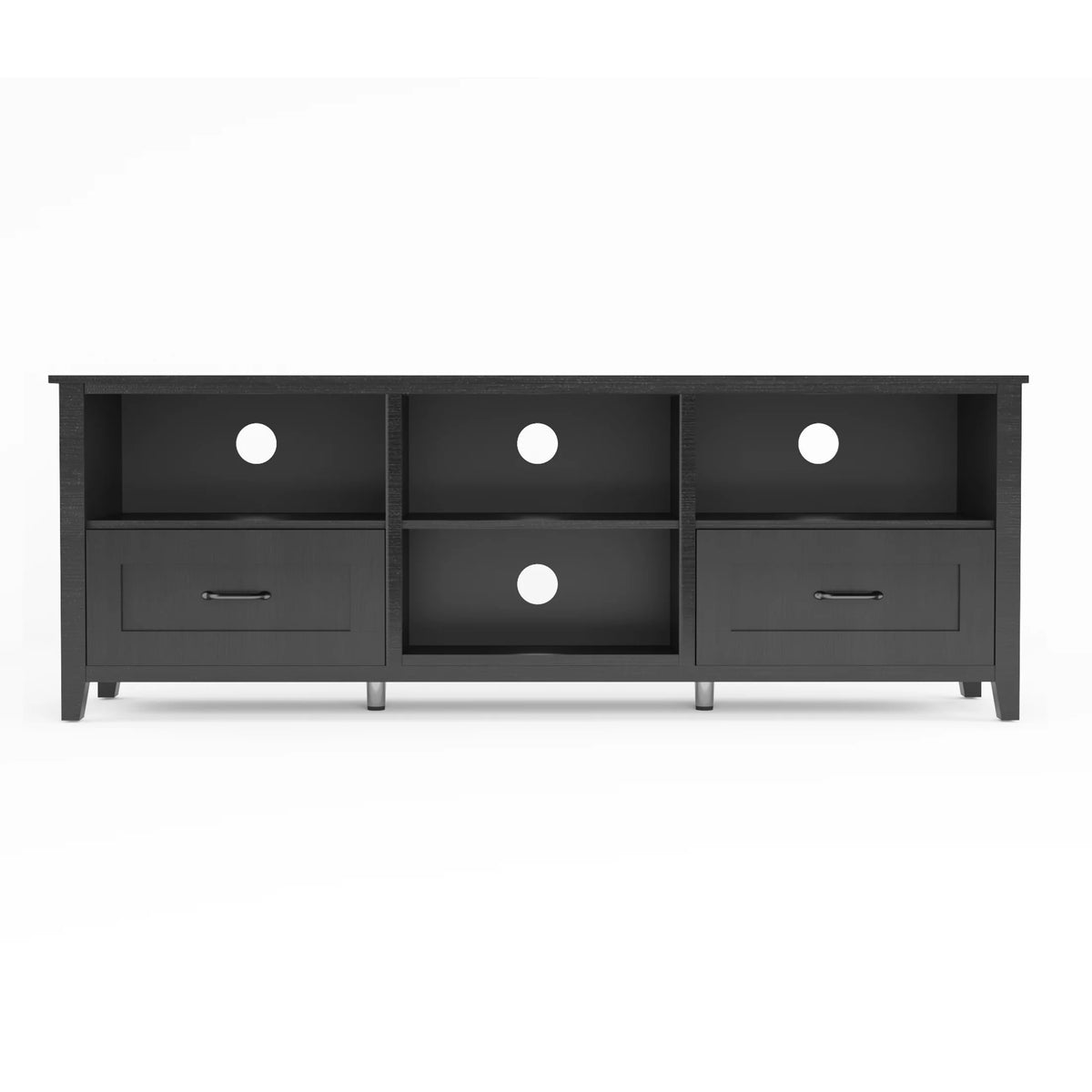 Black TV Stand with 2 Drawers and 4 Storage Compartments C195