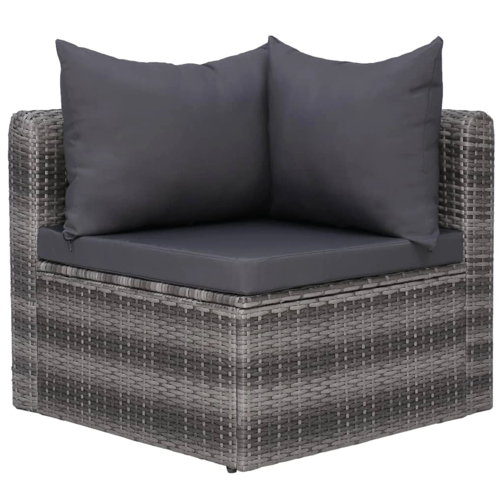 5 Piece Poly Rattan Patio Sofa Set with Cushions J50329