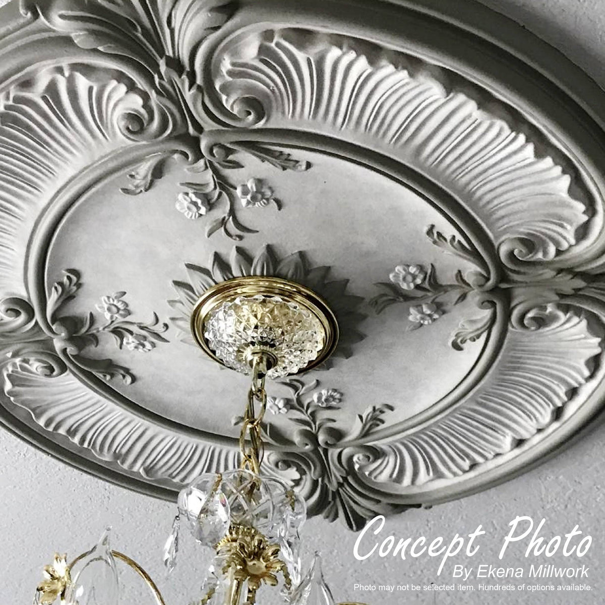 Marseille Ceiling Medallion, Hand-Painted Green Gold G9681