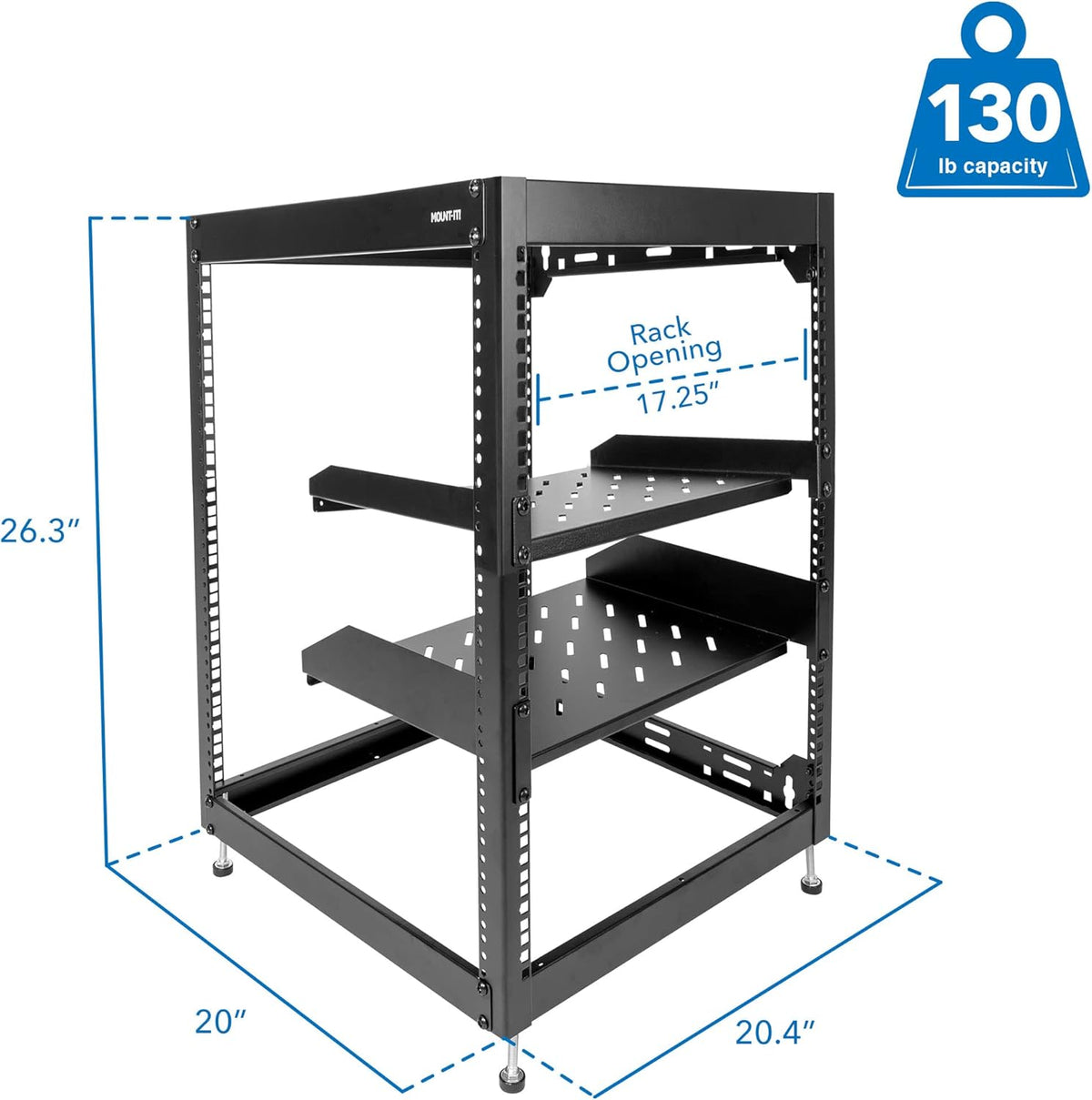 15U Server Rack with 2 Shelves Included J972764