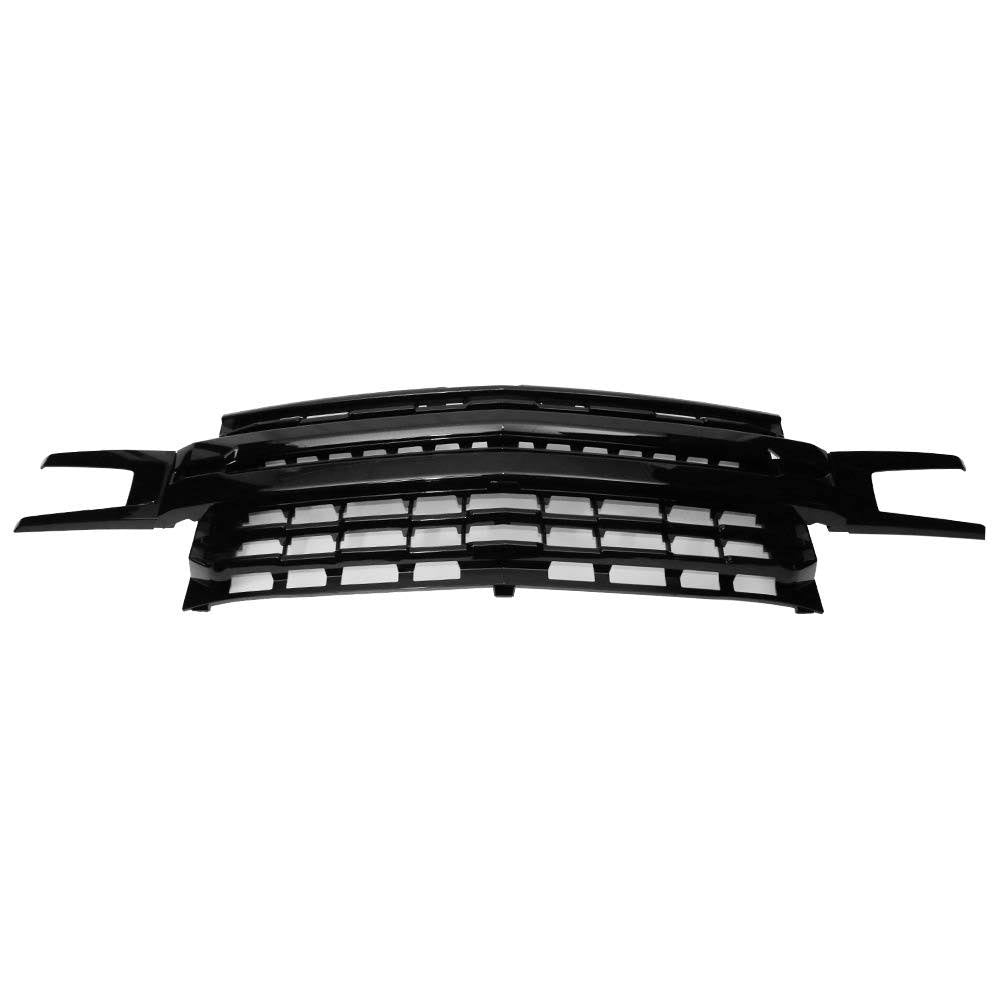 Grille Compatible with 2019-2021 Chevrolet Silverado 1500 LTZ Glossy Black H9462