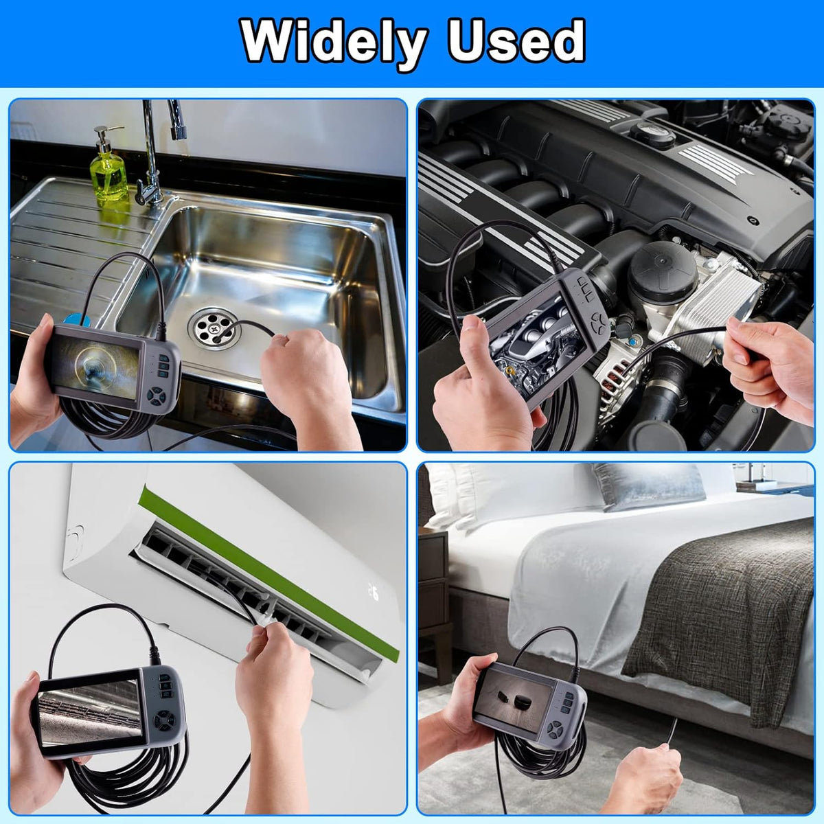 16.5 FT 1080P HD Dual Lens Endoscope Sewer Camera IP67 Waterproof X47660