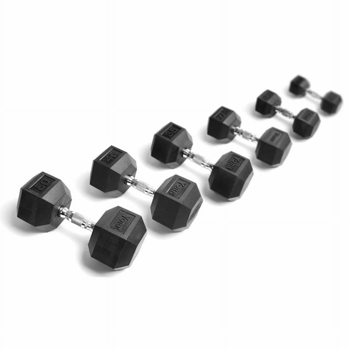 Rubber Dumbbell Set 5-50 lbs. W92462