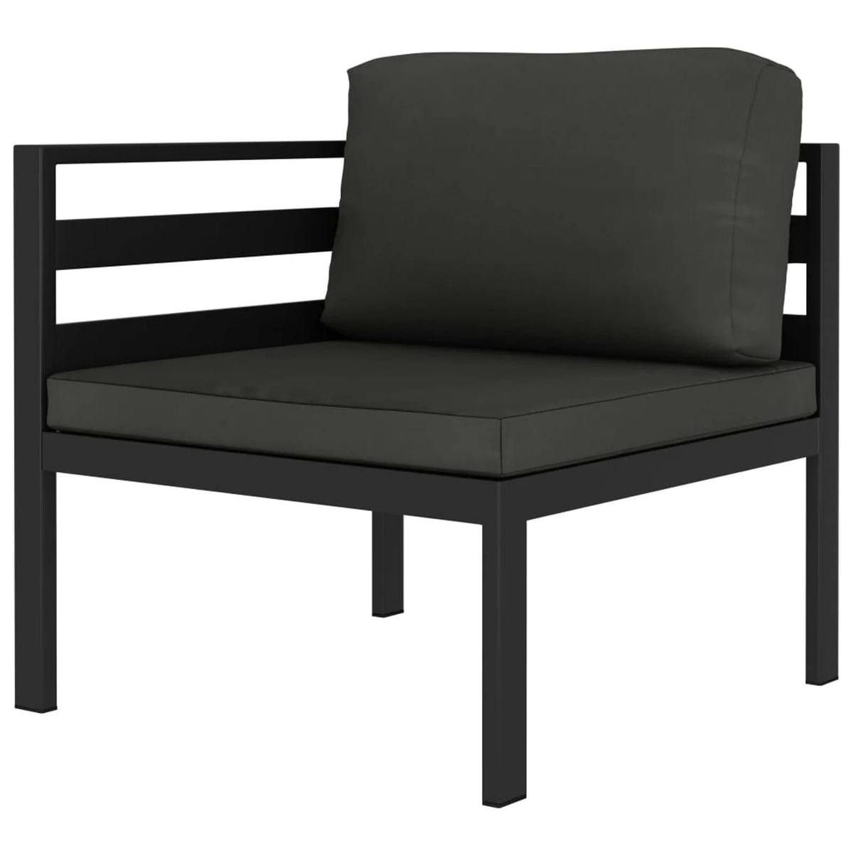 Anthracite Aluminum Sectional Corner Sofa with Cushions L7849