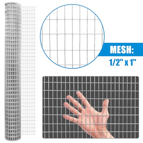 Galvanized Welded Fence Wire 16 Gauge Mesh Size 1" x 1/2" 24-Inch x 50 ft. Q7377