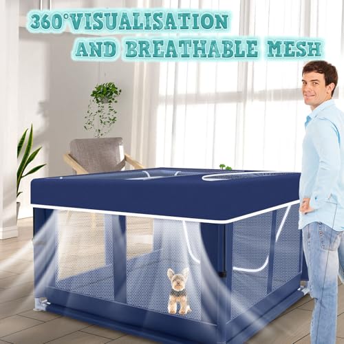 42x42x25.6 Inches Dog Playpen with Gate O1894