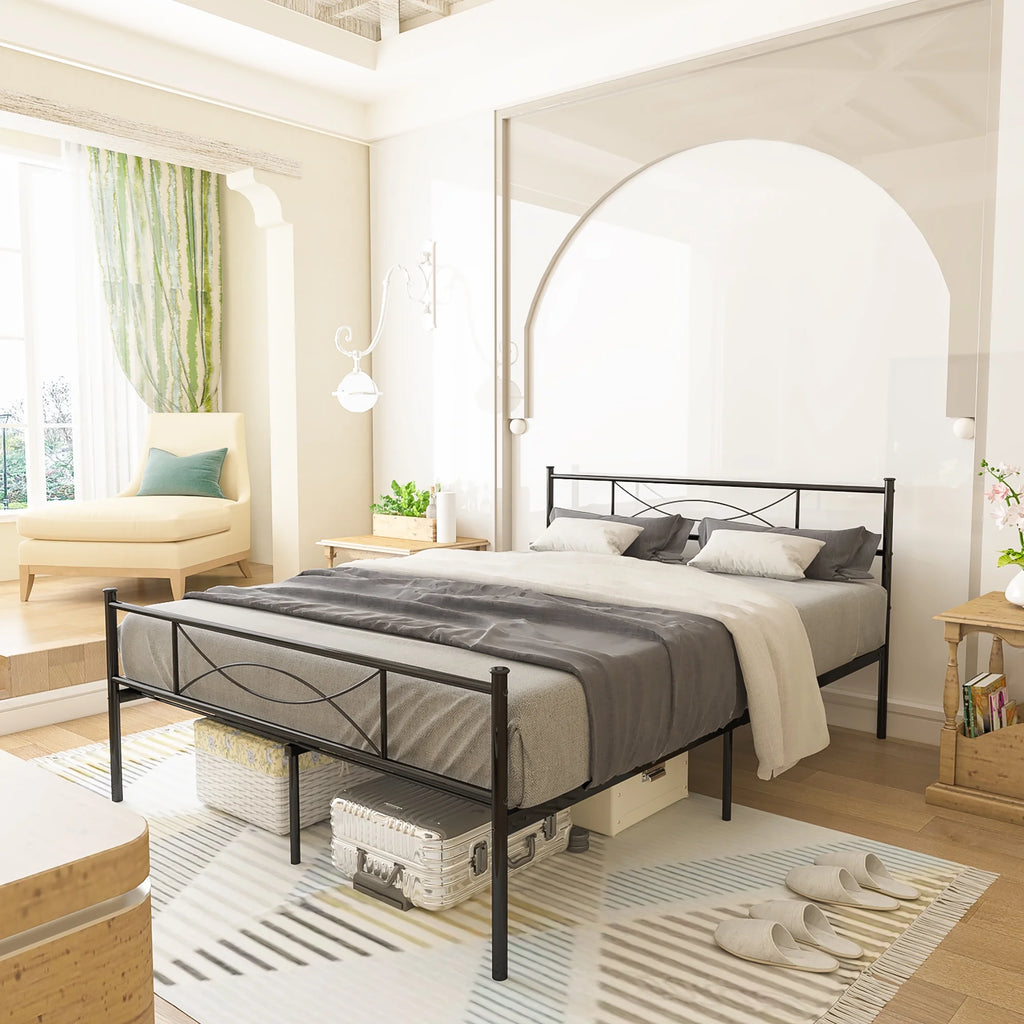 Full Size Metal Bed with Headboard J551545