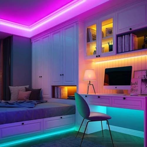 Smart RGB LED Strip Lights with App Control Remote Control, 32.8ft F6748
