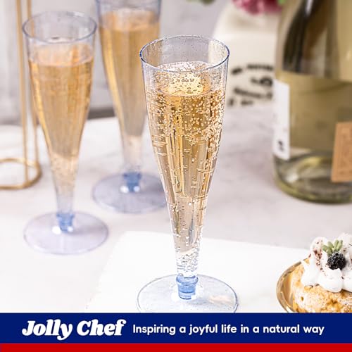 100 Pack 4.5 oz Clear Plastic Champagne Flutes Q260