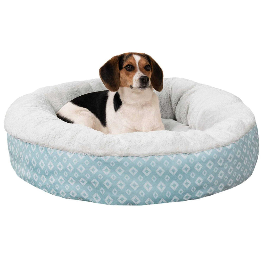 Plush Diamond Print Donut Pet Bed U644
