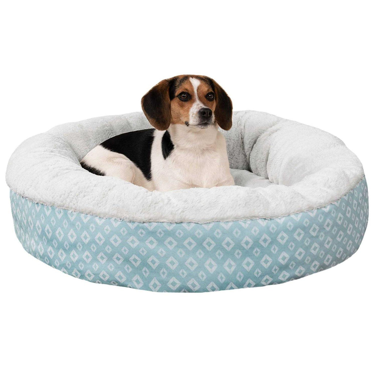 Plush Diamond Print Donut Pet Bed U644