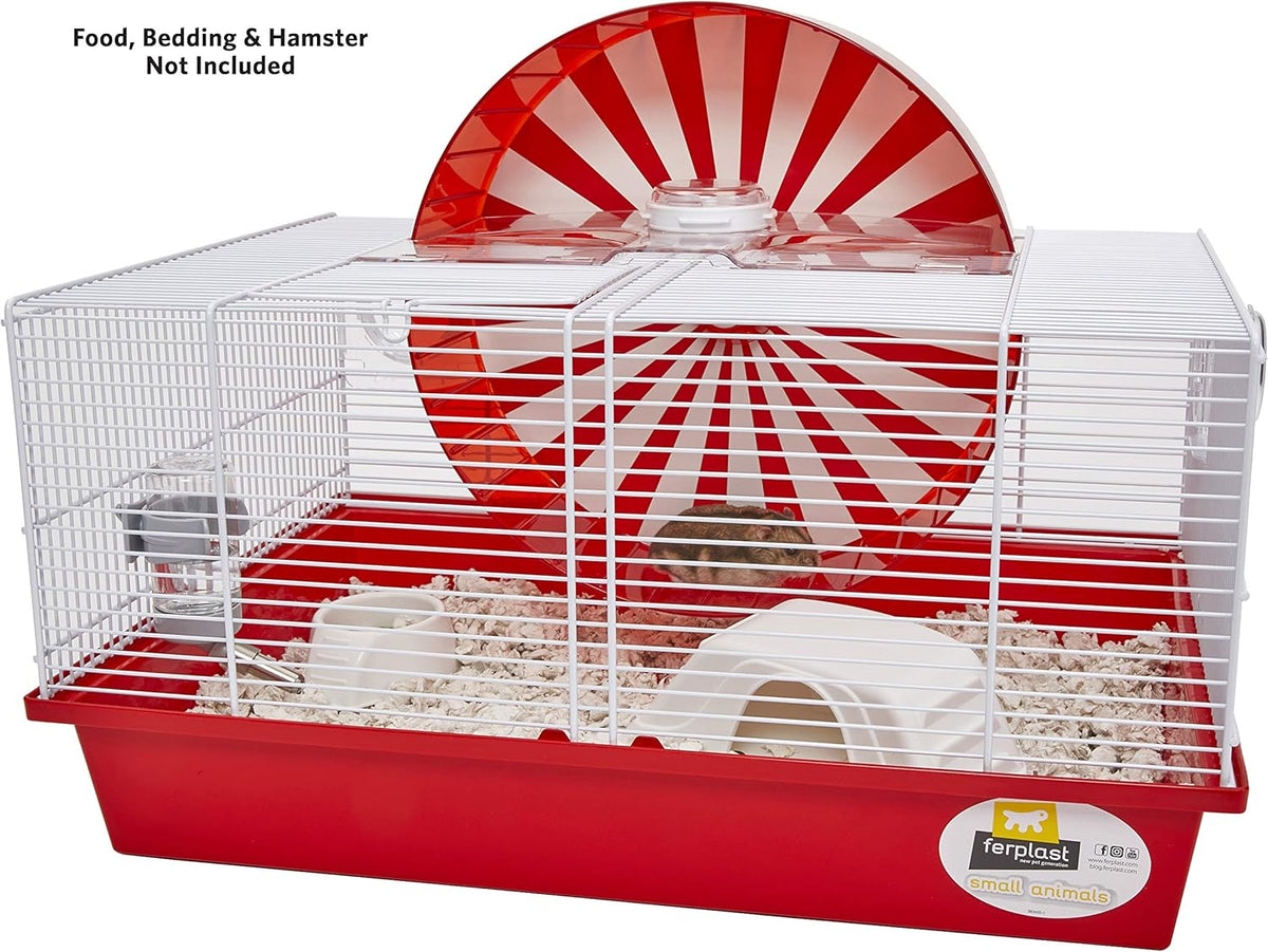 Modular Hamster Cage with 11.75-Inch Exercise Wheel, 19.7L x 13.8W x 9.8H Inches O7022