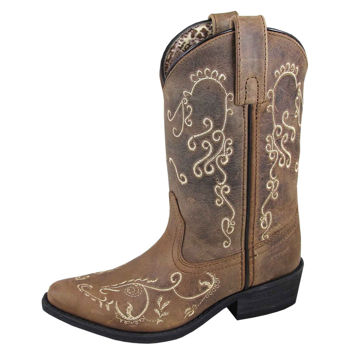Brown Waxed Distress Western Boots U5211